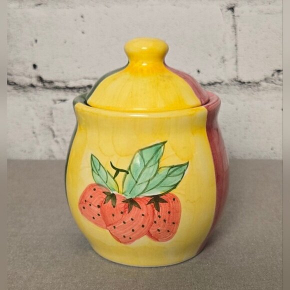 Country Inn Collection Strawberry Tea Set โ Ceramic Teapot, Sugar & Creamer 4pc - Picture 8 of 16